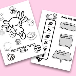 Printable Girl Scouts Cookie Coloring and Goal Tracker Sheet Little Brownie Bakery