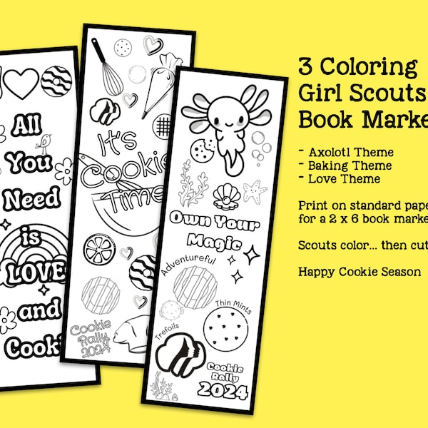 Printable Girl Scouts Cookie 2024 Coloring Book Markers | Coloring Sheet | Cookie Activity