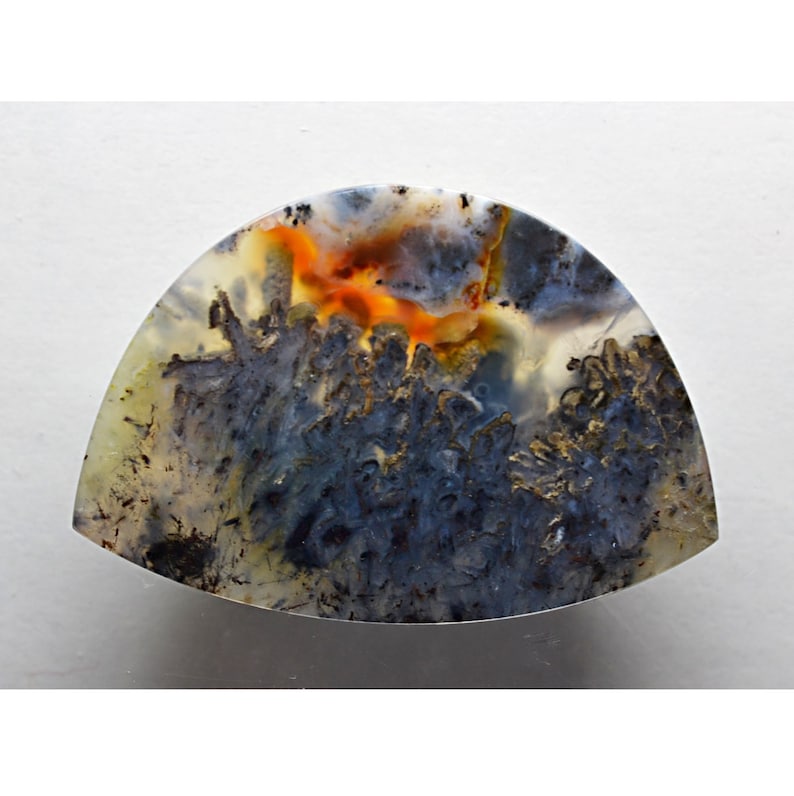 Trent Agate 38.77 ct Oval Cabochon 41.00 x 28.00 x 3.90 mm USA y100770 Brown Black Beige Gemstone Loose Gem Stone Cab Smooth