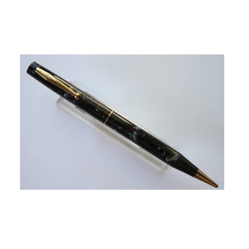 Waterman Red Black Marble GFT Trim Pencil w15700 127mm Long Waterman Fountain Pen Company Rare Collectible Gift Idea