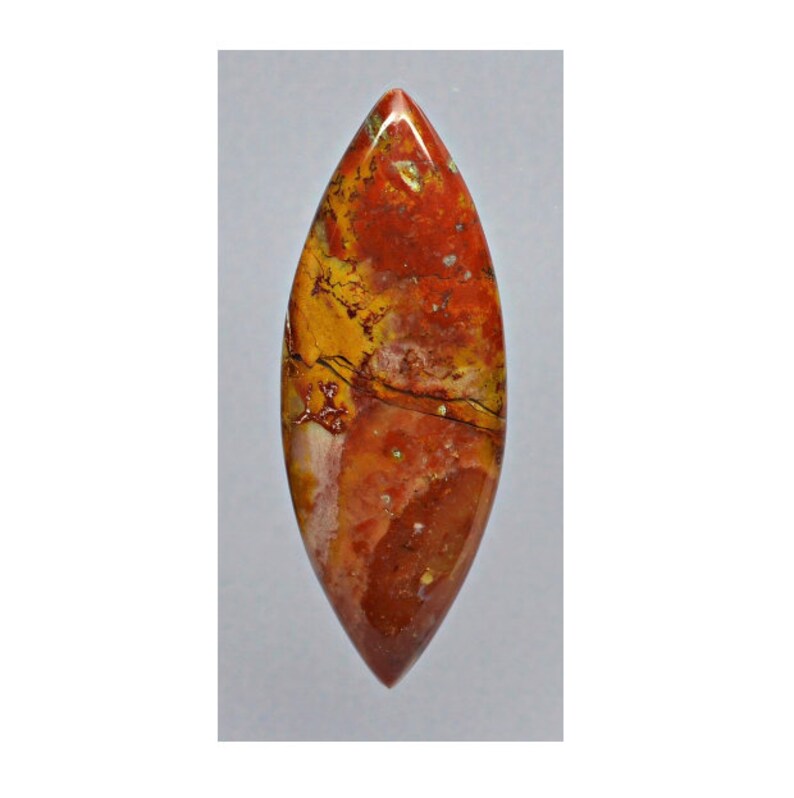 Jelly Bean Jasper 31.88 ct marquise cabochon 48.7 x 18.0 mm Oregon y33257 Red and Orange Gemstone Loose Cab Gem Stone