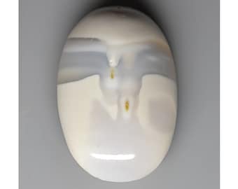 Indonesia Agate 46.83 ct. Oval Cabochon 32.70 x 21.90 x 10.20 mm y100425 Gray and White Gemstone Cab Loose Gem Stone Jewelry Making