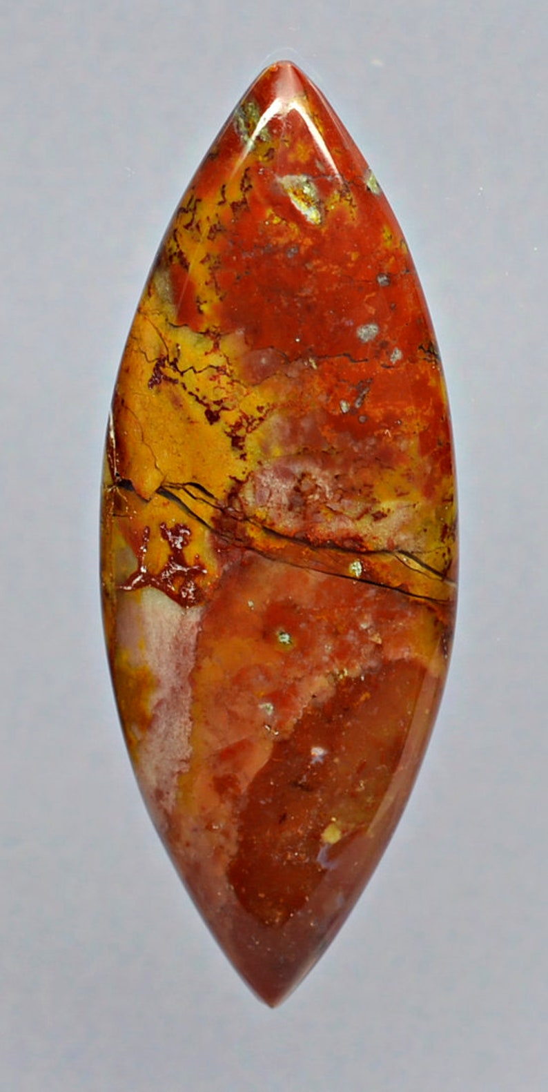 Jelly Bean Jasper 31.88 ct marquise cabochon 48.7 x 18.0 mm Oregon y33257 Red and Orange Gemstone Loose Cab Gem Stone