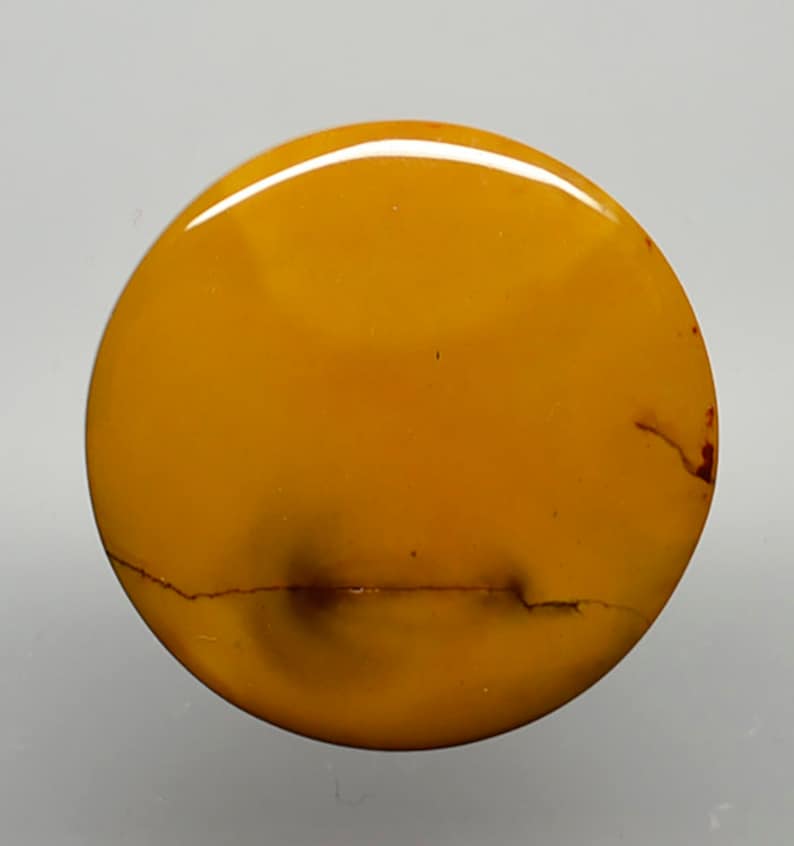 Mookaite jasper 50.63 ct round cabochon 36.9 mm Australia y30907 yellow gold brown Cab Gemstone Loose Gem