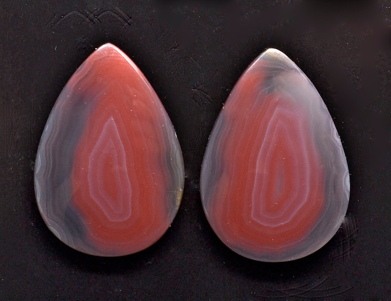 Agate creek 32.82 ct drop pair cabochon 28.6 x 20.1 mm Australia y32674 Pink Red Cab Gemstone Loose Gem Stone Paired