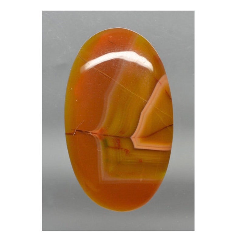Condor Agate 30.90 ct Oval Cabochon 34.8 x 20.4 mm Argentina y32310 Red and Orange Gemstone Smooth Cab Loose Gem Stone