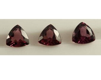 Rhodolite Matched Set of 3 2.63cts 6mm Tanzania T2220 set of 3 Red Garnet Loose Gem Faceted Gemstone Jewelry Making Triangle
