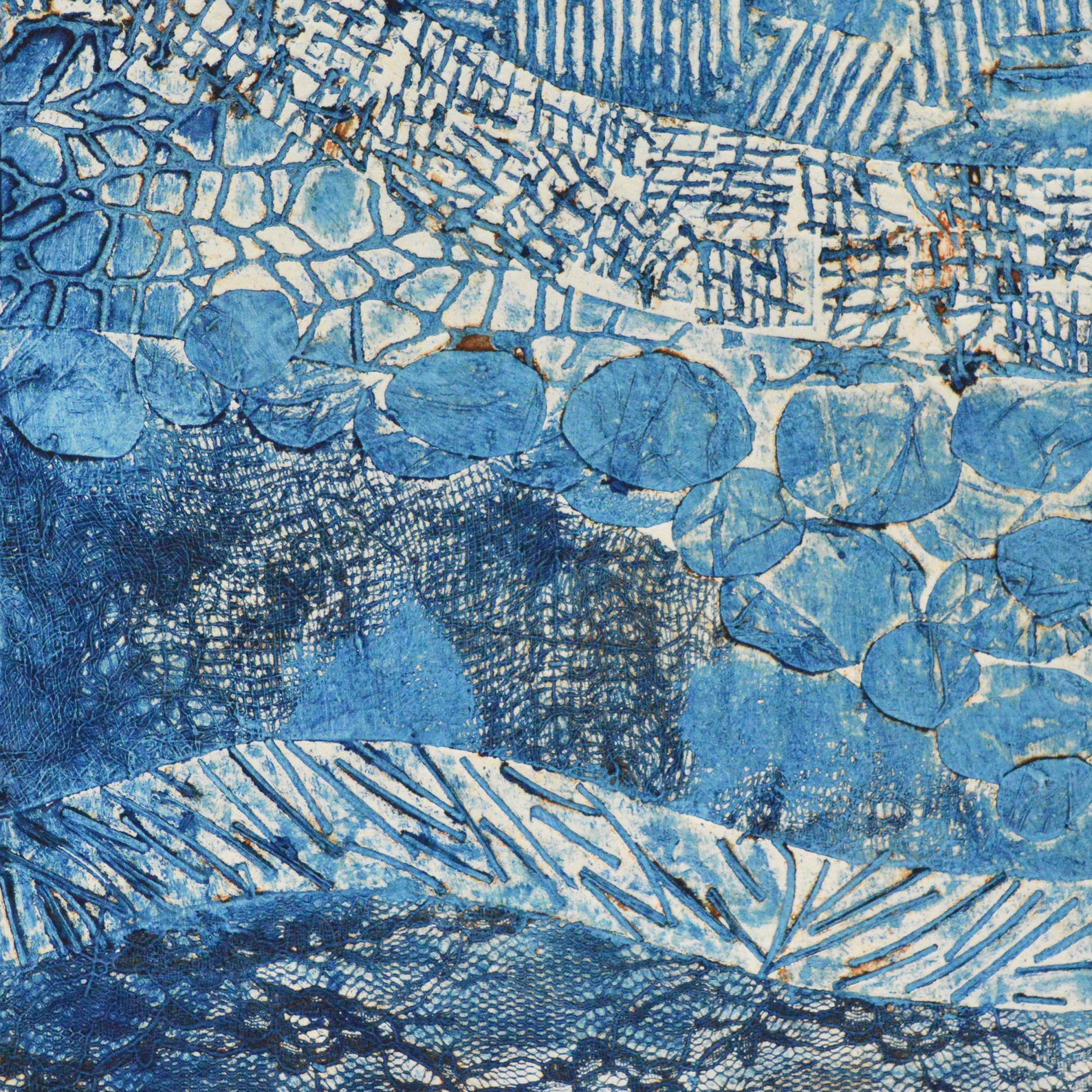 Downloadable Art Collagraph Print Texture Art Rocks and Rivers Home