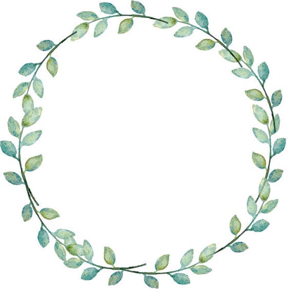 Greenery Clipart Leafy Wreath Laurel Greenery Wreath Watercolor Clipart Minimalist Wreath Wedding Wreath