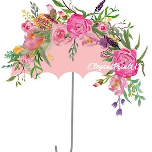 Umbrella Clipart Watercolor Flowers Peony Parasol Clipart Baby Shower Bridal Shower