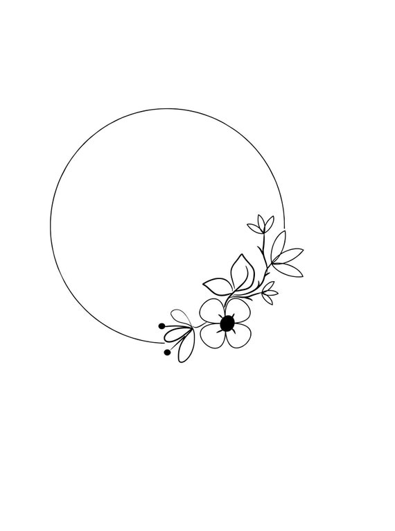 Download Black Floral Frame Logo Svg Floral Wreath Png Minimalist Etsy