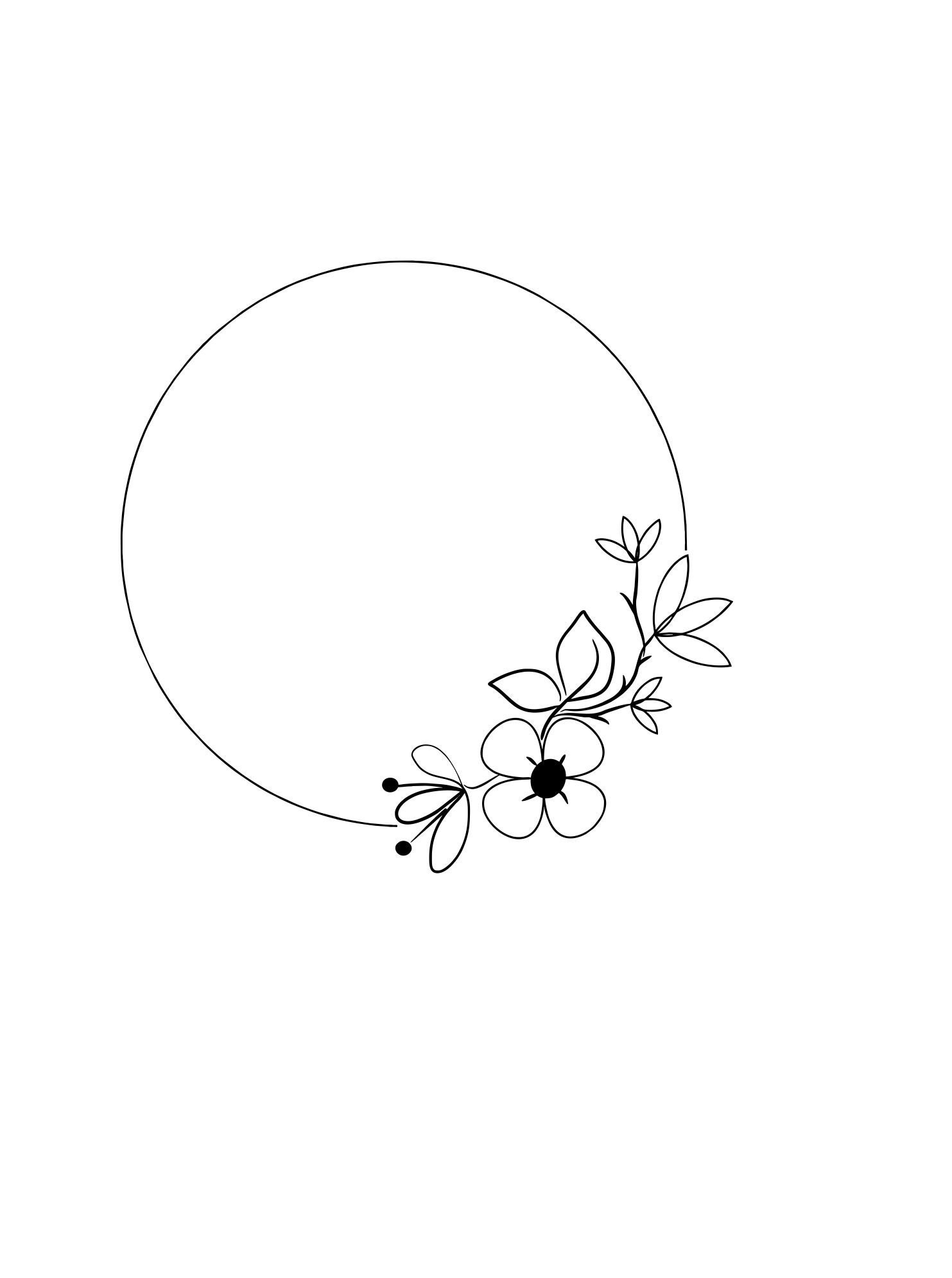 Schwarze Blumenrahmen Logo Svg Blumenkranz Png Etsy
