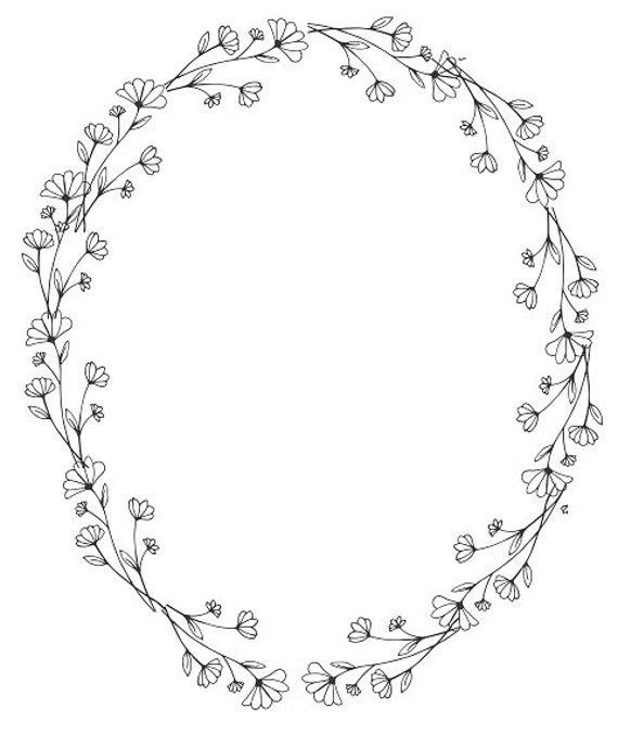 Oval Schwarz Weiss Clipart Hochzeit Clipart Minimalistisch Etsy