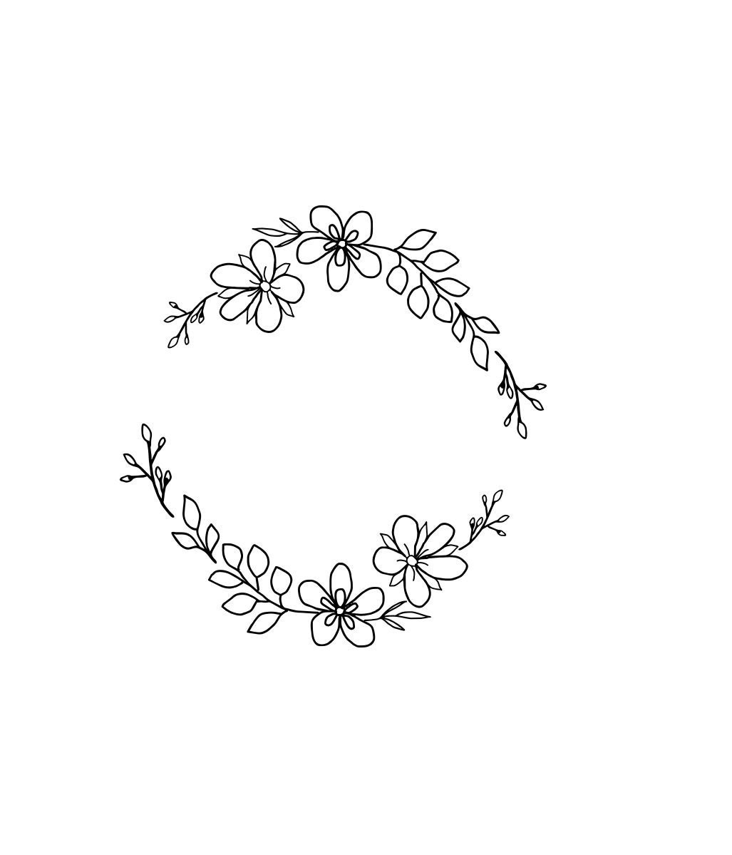 Download Black Floral Frame Logo Svg Floral Wreath Png Minimalist Etsy