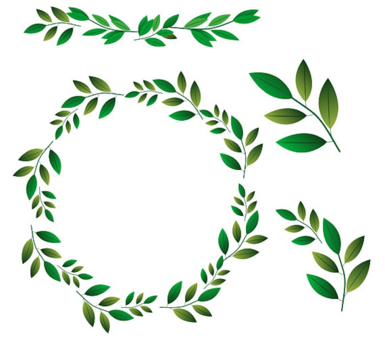 Greenery Clip art Green Laurel Wreath Green Leaf Greenery image 0.