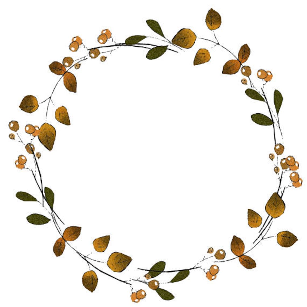 Fall Autumn Clipart Watercolor Clipart Watercolor Wreath Minimalist ...