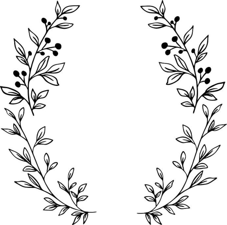 Floral Wreath Clip Art Black And White