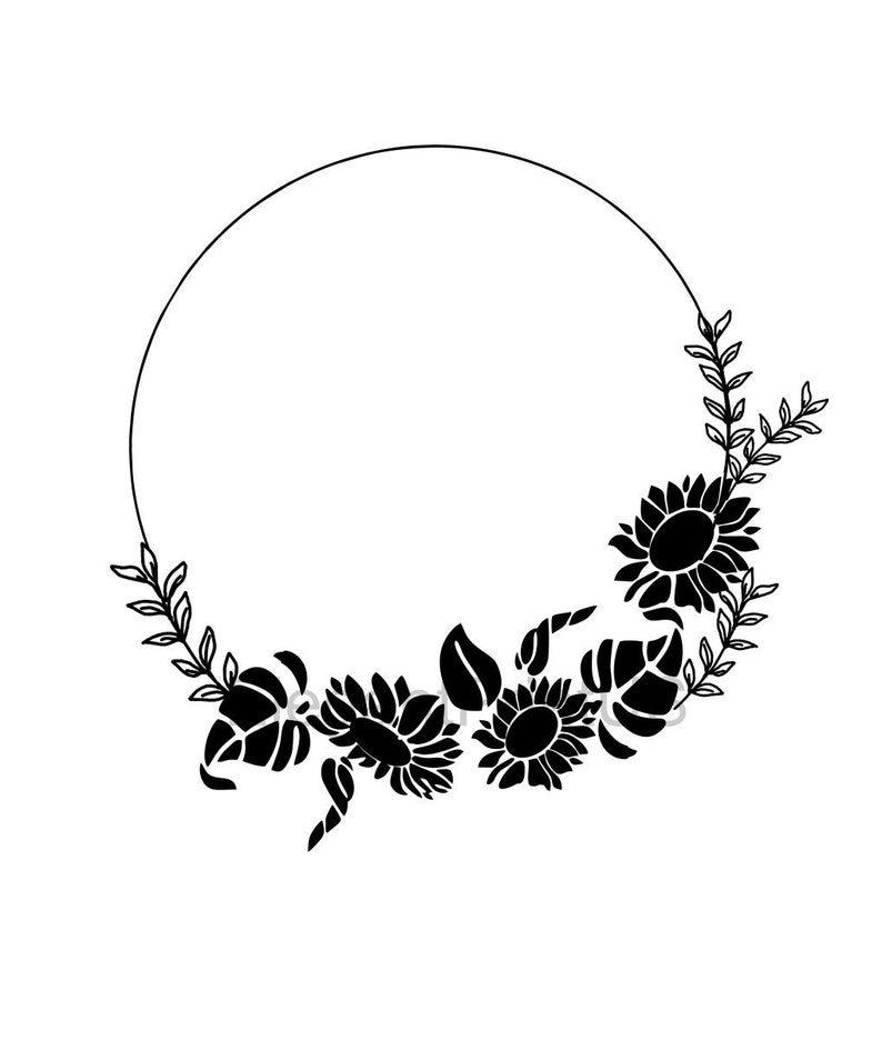 Free Free 164 Silhouette Sunflower Svg Black And White SVG PNG EPS DXF File