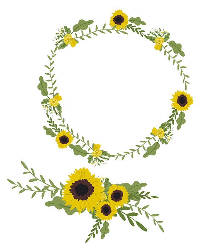 Free Free 100 Free Sunflower Wreath Clipart SVG PNG EPS DXF File