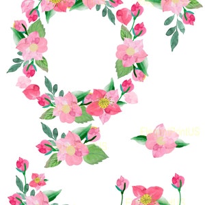 Blush Pink Flowers Clip Art Corner Arrangement Roses Greenery Blush Floral Set