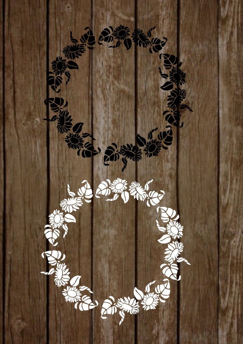 Download Sunflower Clipart Sunflower Wreath Silhouette Floral Frame ...