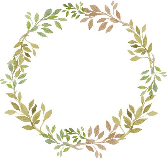 Greenery Clipart Wedding Clipart Watercolor Wreath Watercolor | Etsy