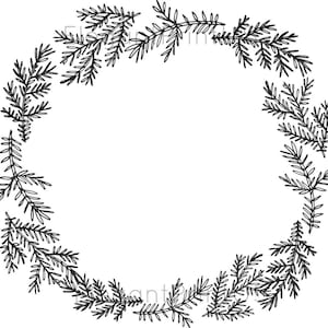 Black Christmas Wreath Pine Branches Cut Files Vector Wreath