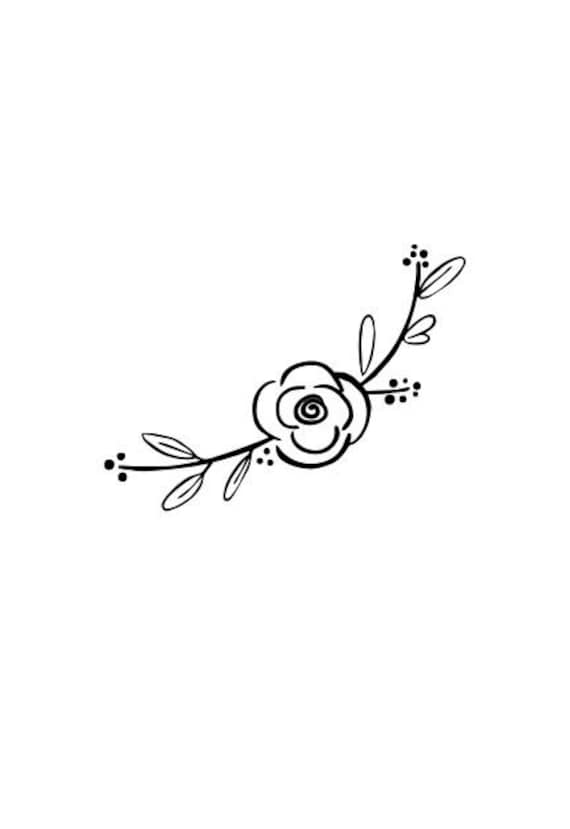 Schwarze Clipart schwarze Blumen handgezeichnet Kranz Clipart minimalistischen Kranz rustikale Kranz PNG SVG