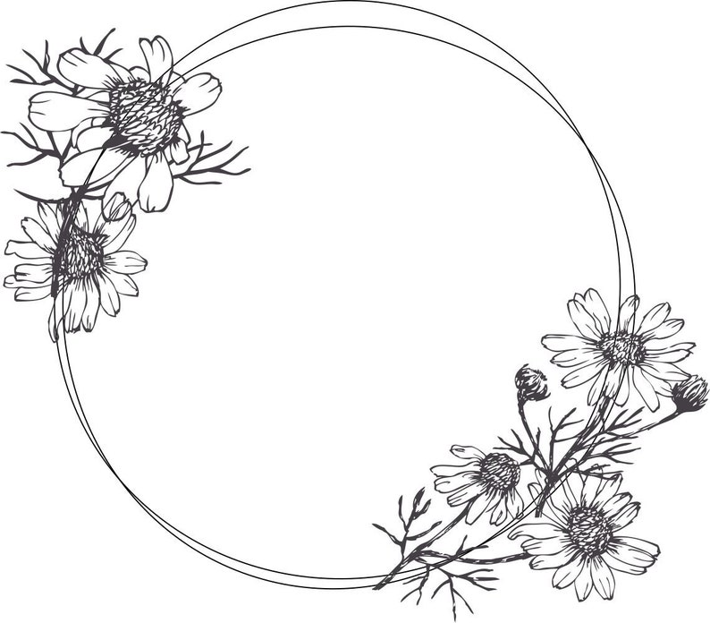 Daisy Black Floral Wreath Botanical Wreath Black Frame Rustic Etsy