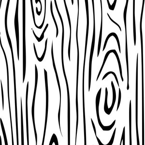 May include: Black and white illustration of wood grain with a knot in the center.