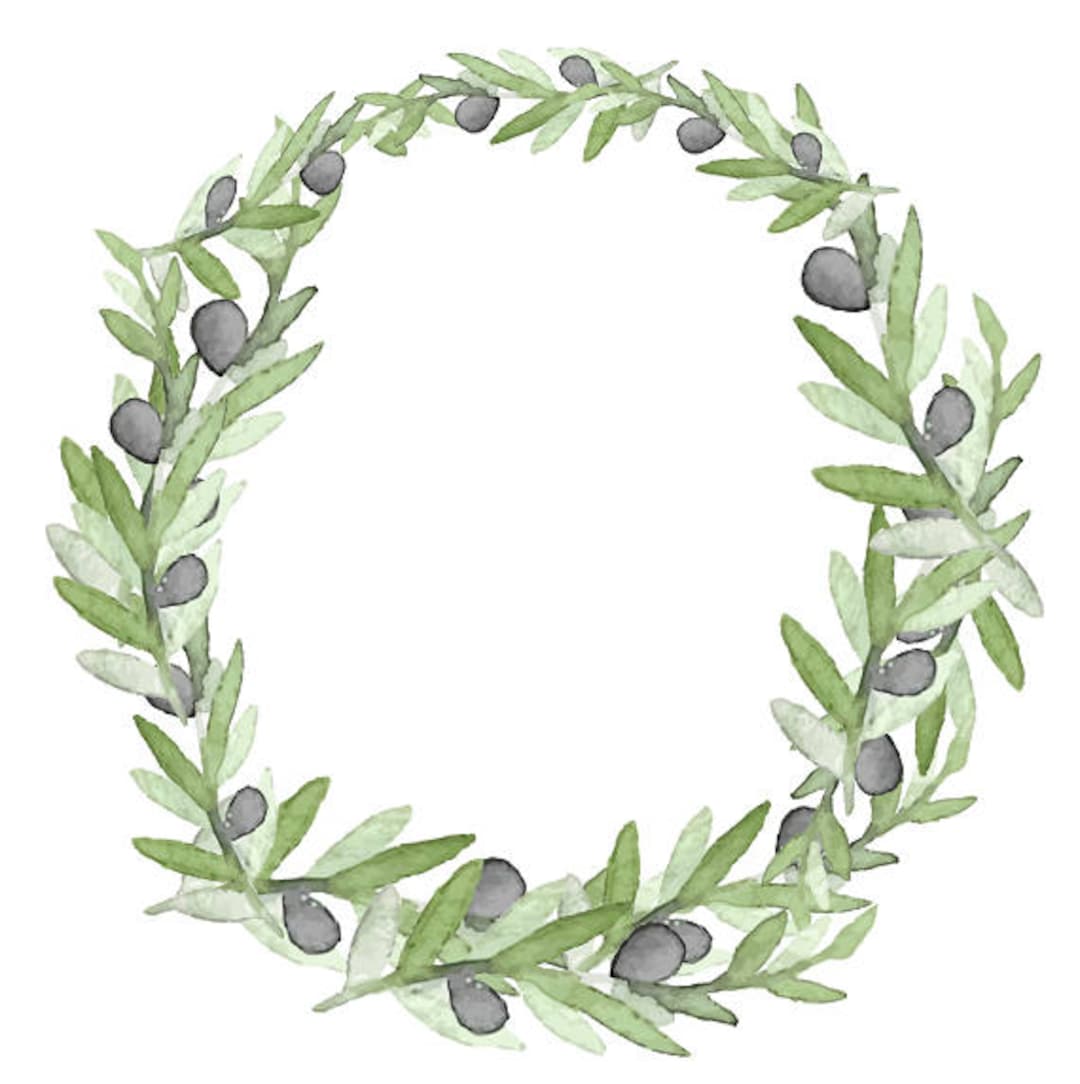 Olive Clipart Wreath Clipart Olive Wreath Watercolor Wreath - Etsy