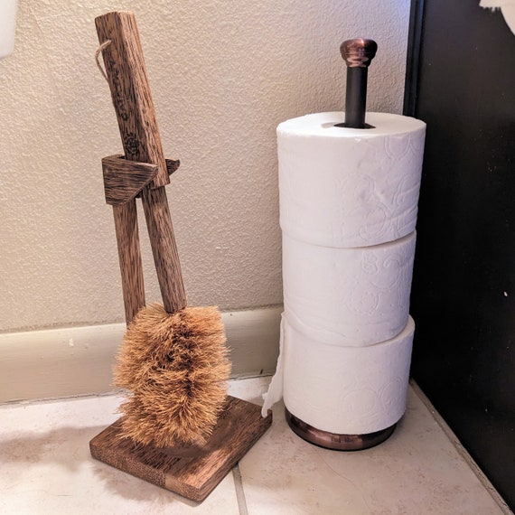Wooden toilet brush set deals