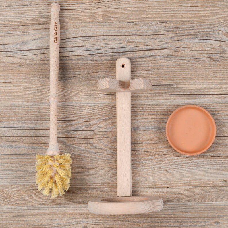 Gaia Guy Wood Toilet Brush and Stand - Thumbnail 3