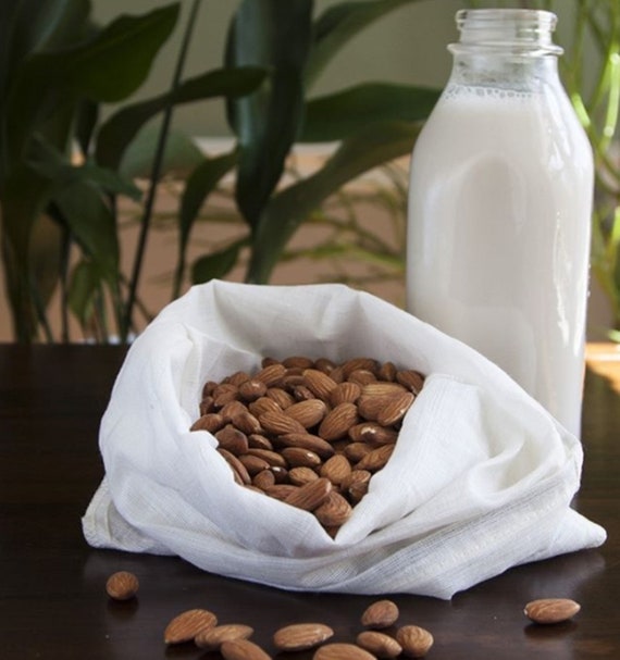 Nut Milk Bag 2 Pack Great Produce Bag Too Reusable 12x12 Hemp sprouts Organic Cotton cheese Cloth Strainer Cold Brew Coffee Etsy