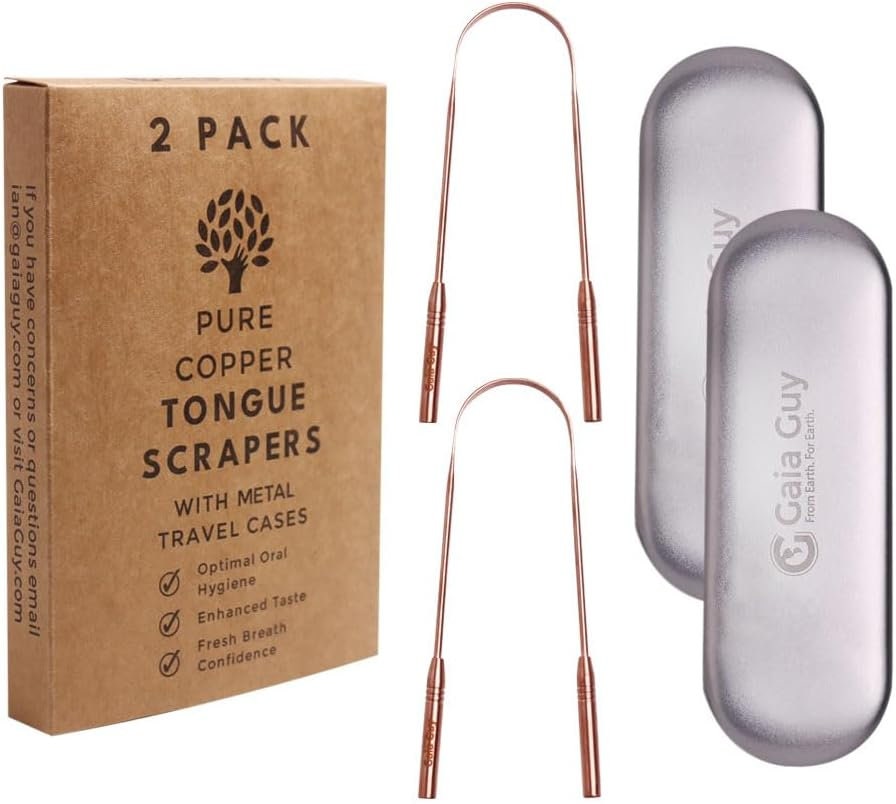 Gaia Guy Ayurvedic Pure Copper Tongue Scrapers - Eco-friendly Oral ...