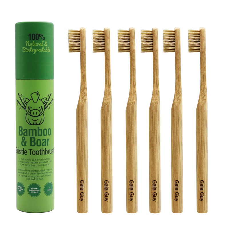 Natural Bristle Bamboo Toothbrush Totally Biodegradable and Etsy