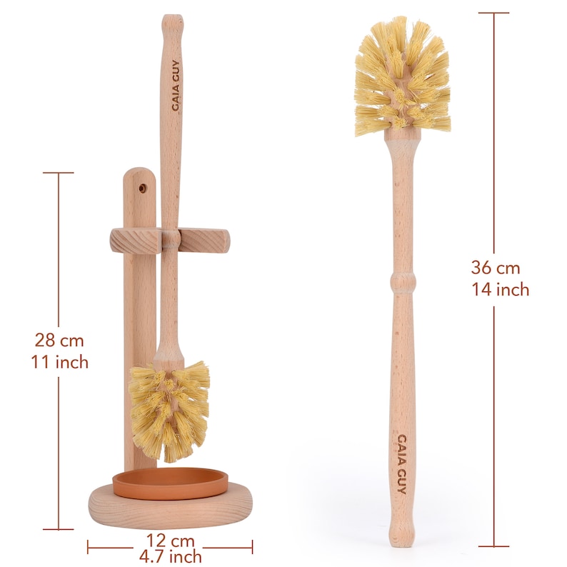 Gaia Guy Wood Toilet Brush and Stand - Thumbnail 4