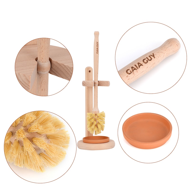 Gaia Guy Wood Toilet Brush and Stand