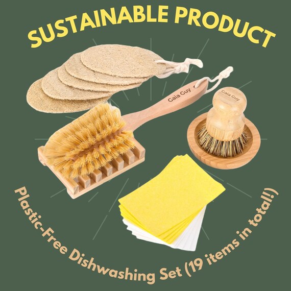 Biodegradable Dish Brush Bamboo Sisal - Eco Girl Shop Zero Waste Online