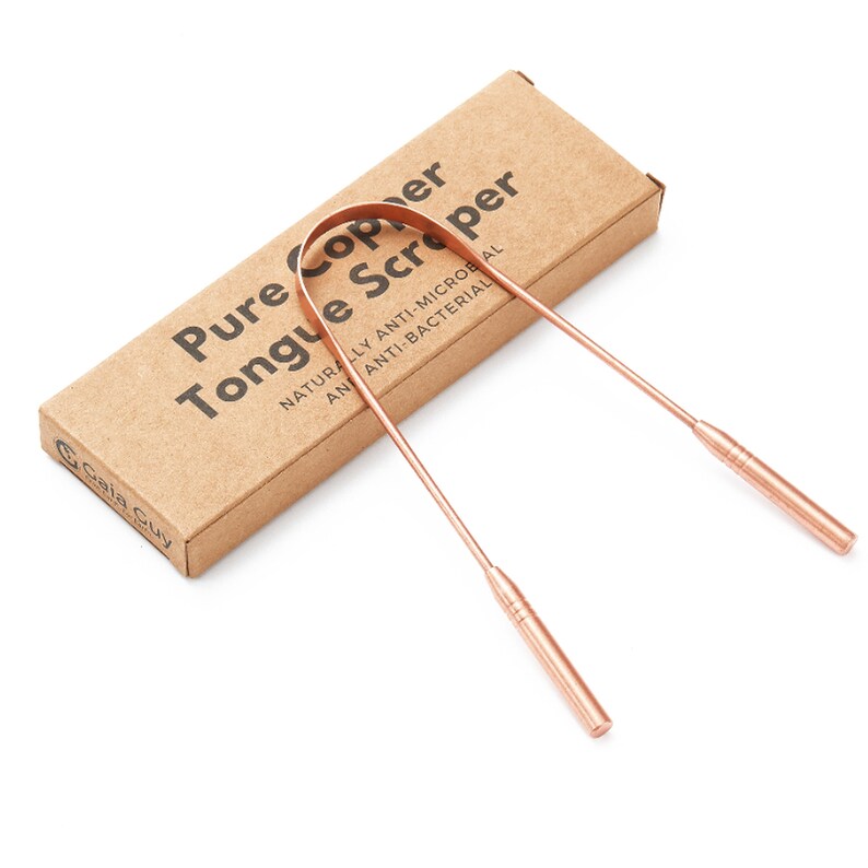 Pure Copper Tongue Scraper Antibacterial Copper Cleans Your Etsy