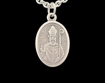 Kevin-Medaille: Versilberte Saint Kevin-Halskette