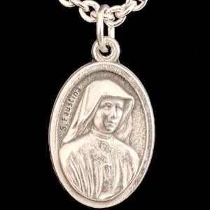 St Faustina Medal - Saint Faustina Necklace, St Faustina Pendant, Divine Mercy Medal, Sister Faustina Medal