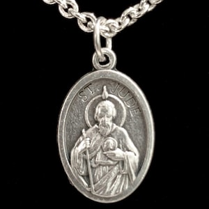 St Jude Medal Silver Necklace