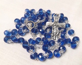 Blue Crystal Trinity Rosary