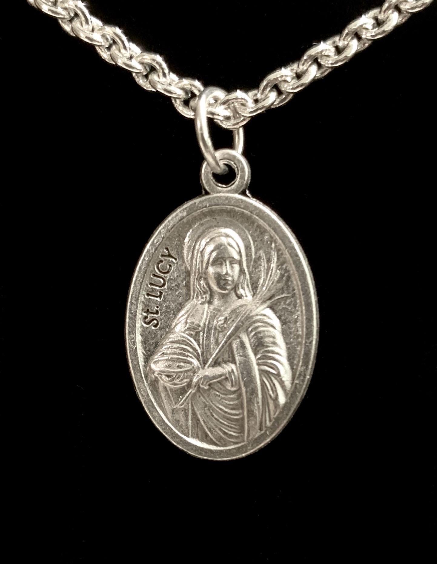 St Lucy Medal Necklace Saint Lucy Medal