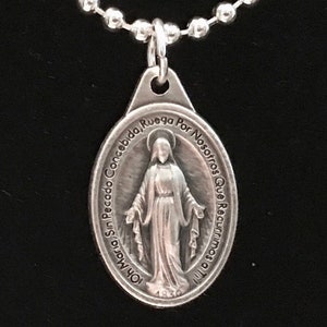Medalla Milagrosa Española - Collar de la Virgen María Española, Collar del Medalla Milagrosa
