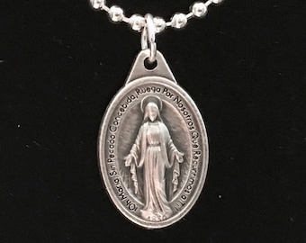 Medalla Milagrosa Española - Collar de la Virgen María Española, Collar del Medalla Milagrosa