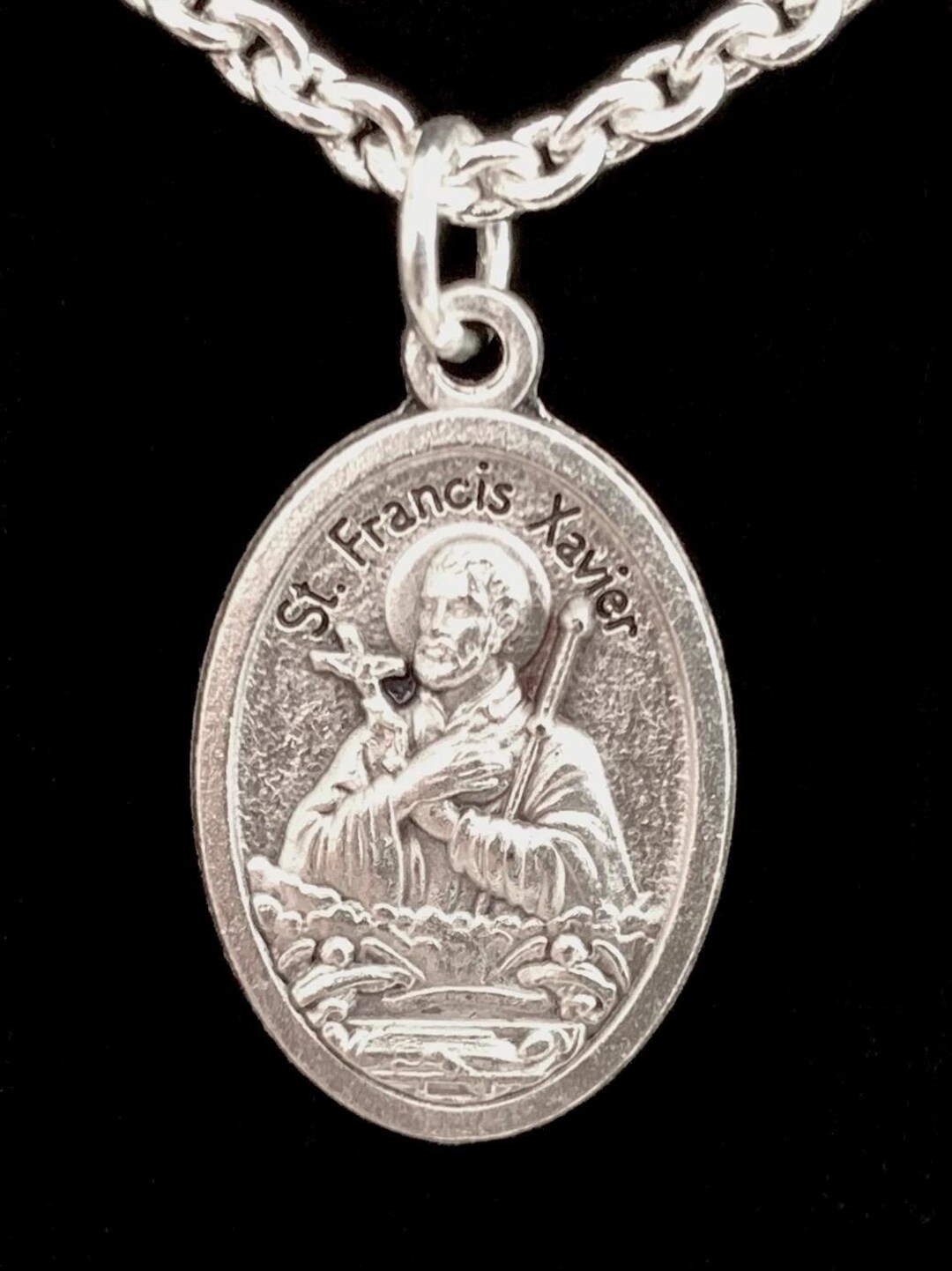 St Francis Xavier Medal: Silver-plated Saint Francis Necklace - Etsy