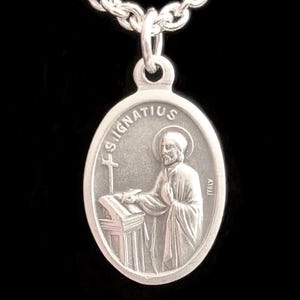 Saint Ignatius Medal: Silver-Plated St Ignatius Necklace