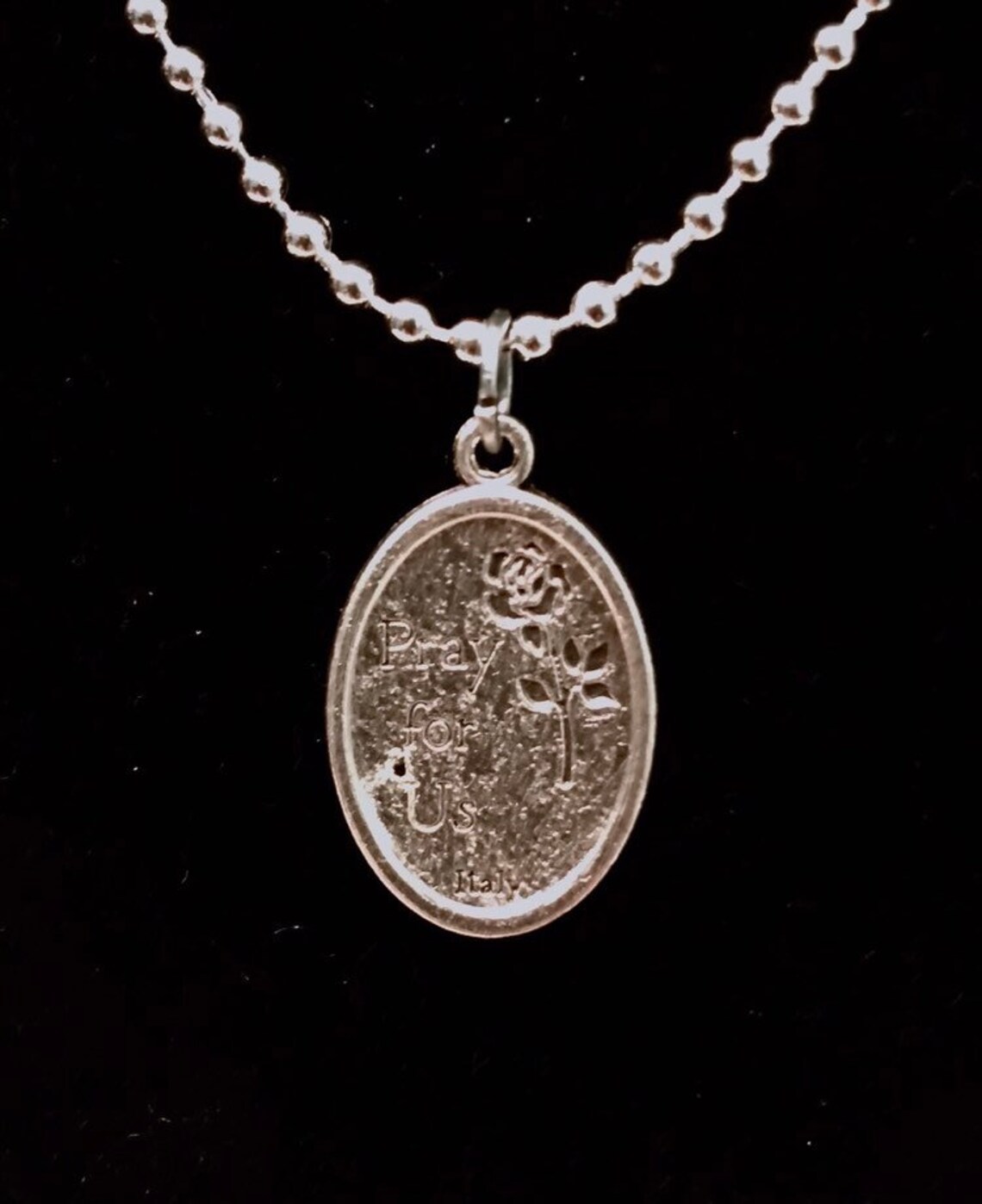 Virgin of Carmel Medal Silver Necklace Etsy